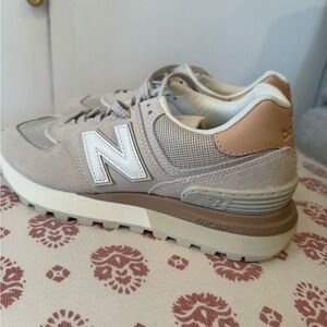 New Balance Light Brown and Cream Sneakers
